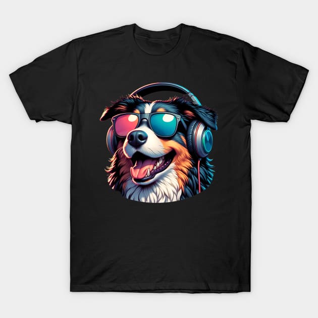 Slovensky Kopov Smiling DJ with Headphones and Sunglasses T-Shirt by ArtRUs